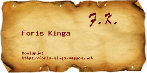 Foris Kinga névjegykártya